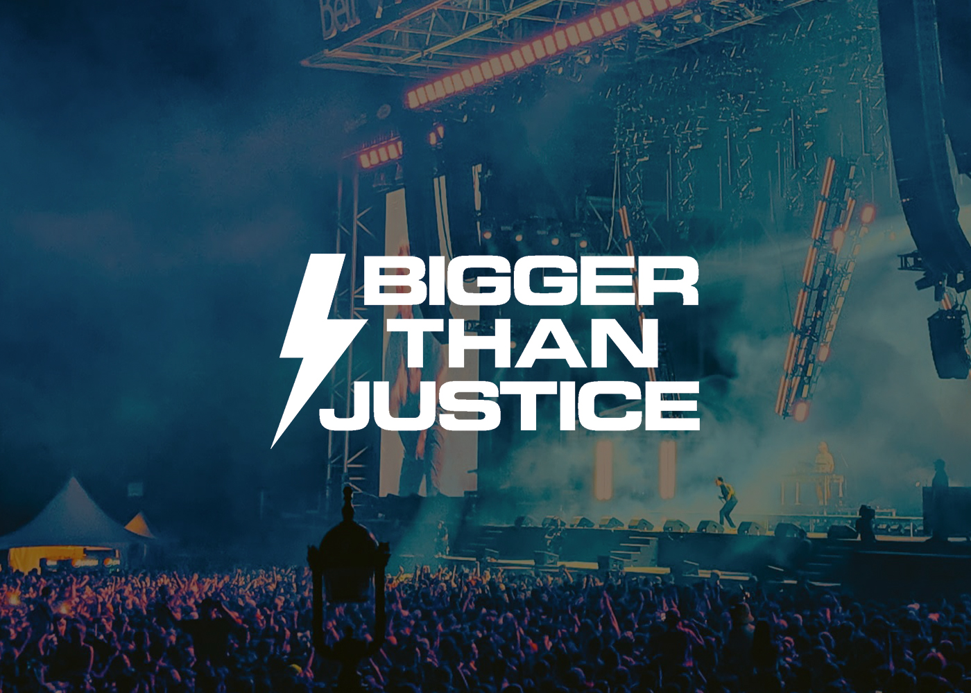 Poster and collateral designs for Bigger Than Justice, a fictional charity music festival featuring hip-pop artists, Lil baby, Kanye West and J-cole to support the Black Lives Matter.